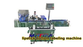 mesin pelabelan posisi bawah botol lipstik otomatis