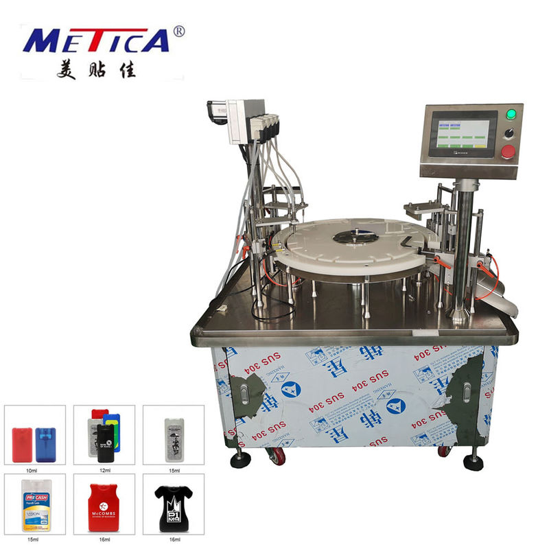 Pocket Card Perfume Bottle Monoblock Filling Capping Machine 1500BPH Tipe otomatis