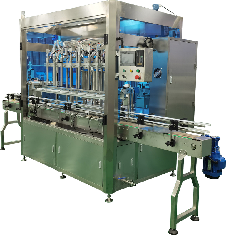 Mesin pengisi botol saus otomatis 500KG dengan sistem kontrol PLC dan pengisian piston servo motor