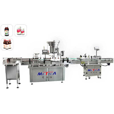 Mesin pengisian monoblok otomatis 3KW dengan tutup sekrup untuk sirup