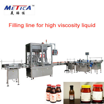 SS316 Pet Bottling Line Mesin Pengisian Selai Saus Tomat Panjang 9000mm