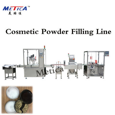 Lini Produksi Pembotolan Bubuk Kosmetik Kontrol PLC Pasokan Udara 0.8MPa